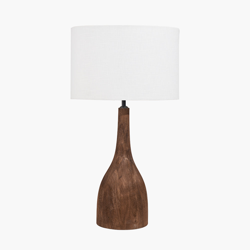 Corella Chocolate Brown Mango Wood Curved Table Lamp - Base Only